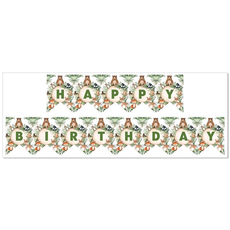 banner ultah karakter animal woodland