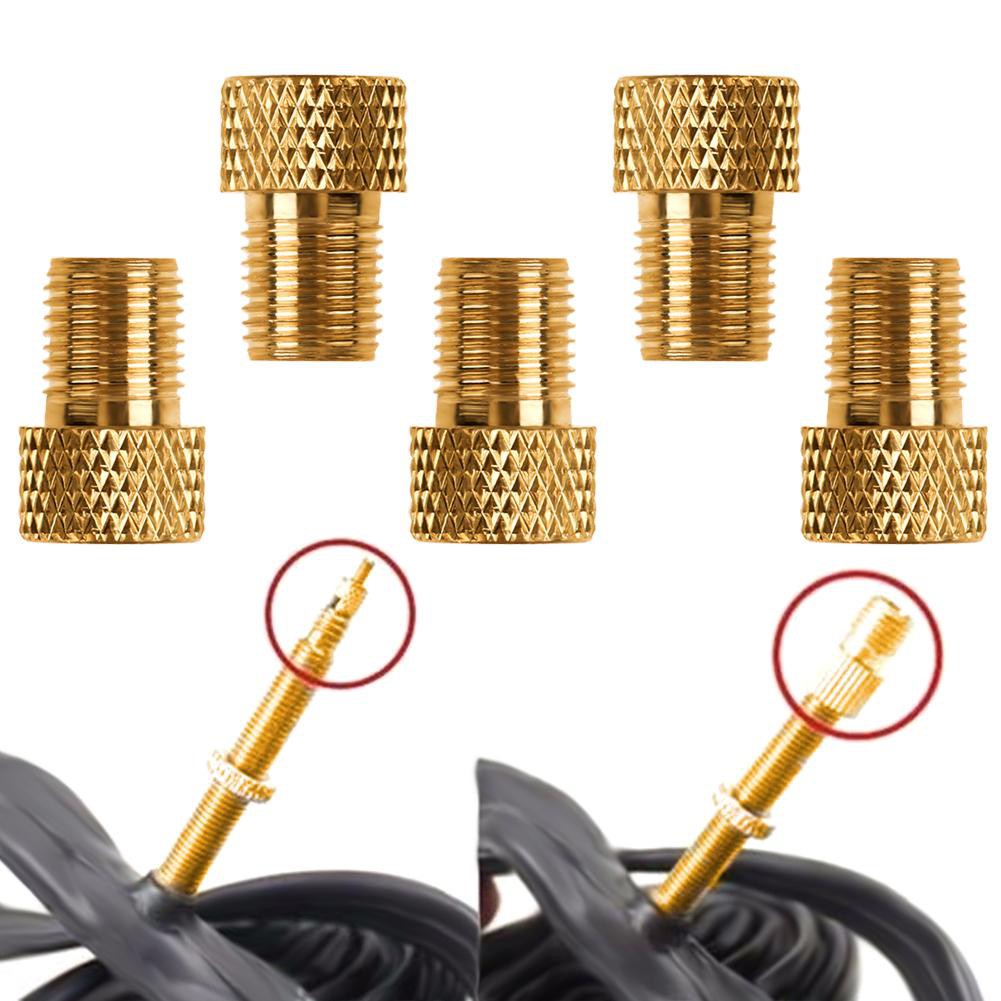 MOJITO 5pcs Copper Presta to Schrader Adaptors Bicycle Pump Tire Valve Connectors