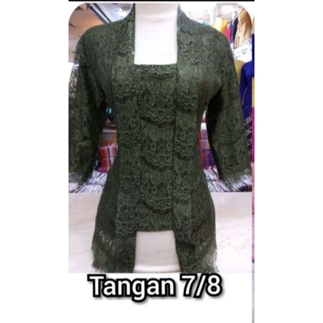 Kutubaru lengan7/8 hijau army//kutubaru brukat hijau army//kebaya wisuda