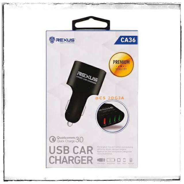 usb car charger rexus CA36 4 port