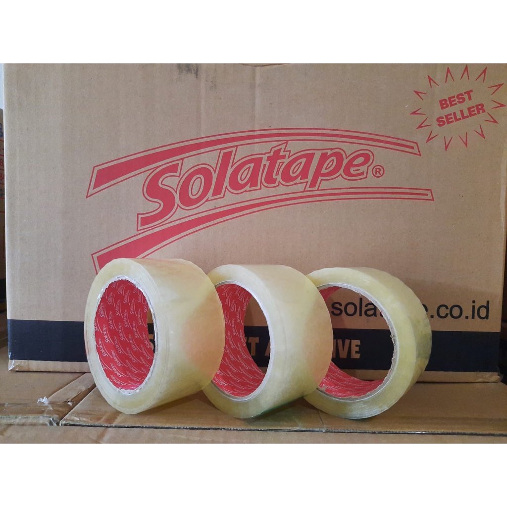 

Lakban OPP Tape Sola Bening Uk 48 mm (2 ") x 100 yard / Isolasi 2 Inch
