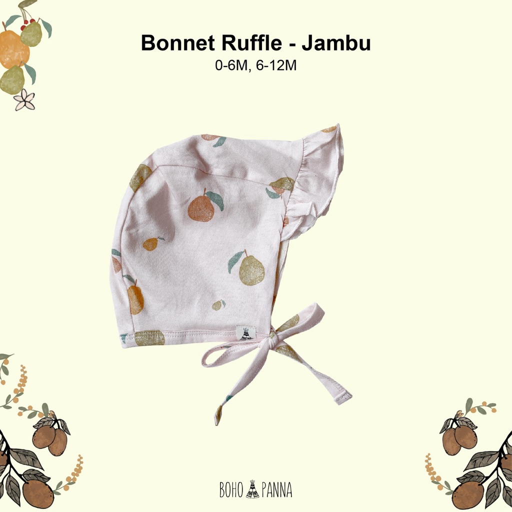 BOHOPANNA Bonnet Ruffle Hat Print Topi Bayi Motif