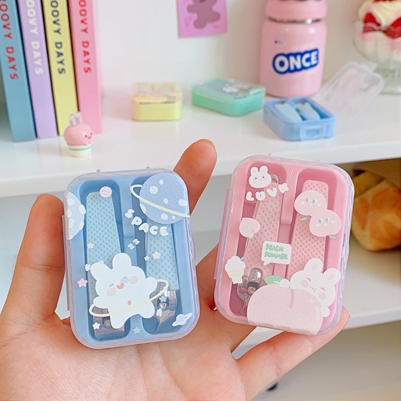 cute nail clip set korean style menicure set gunting kuku imut