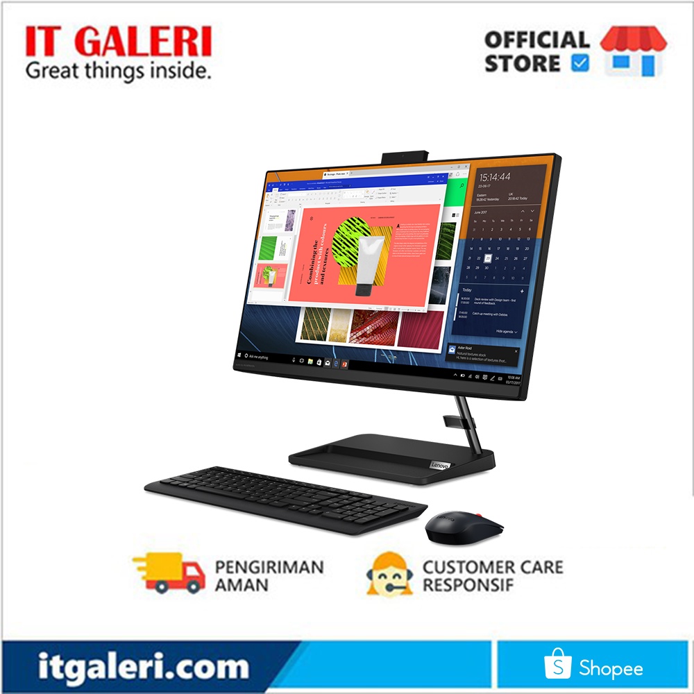 AIO LENOVO 3 24ITL6-A0ID | A1ID CI7-1165G7/2X4GB/512GB/MX450 2GB/DVD/23.8/WIN10+OHS/BLACK/WHITE