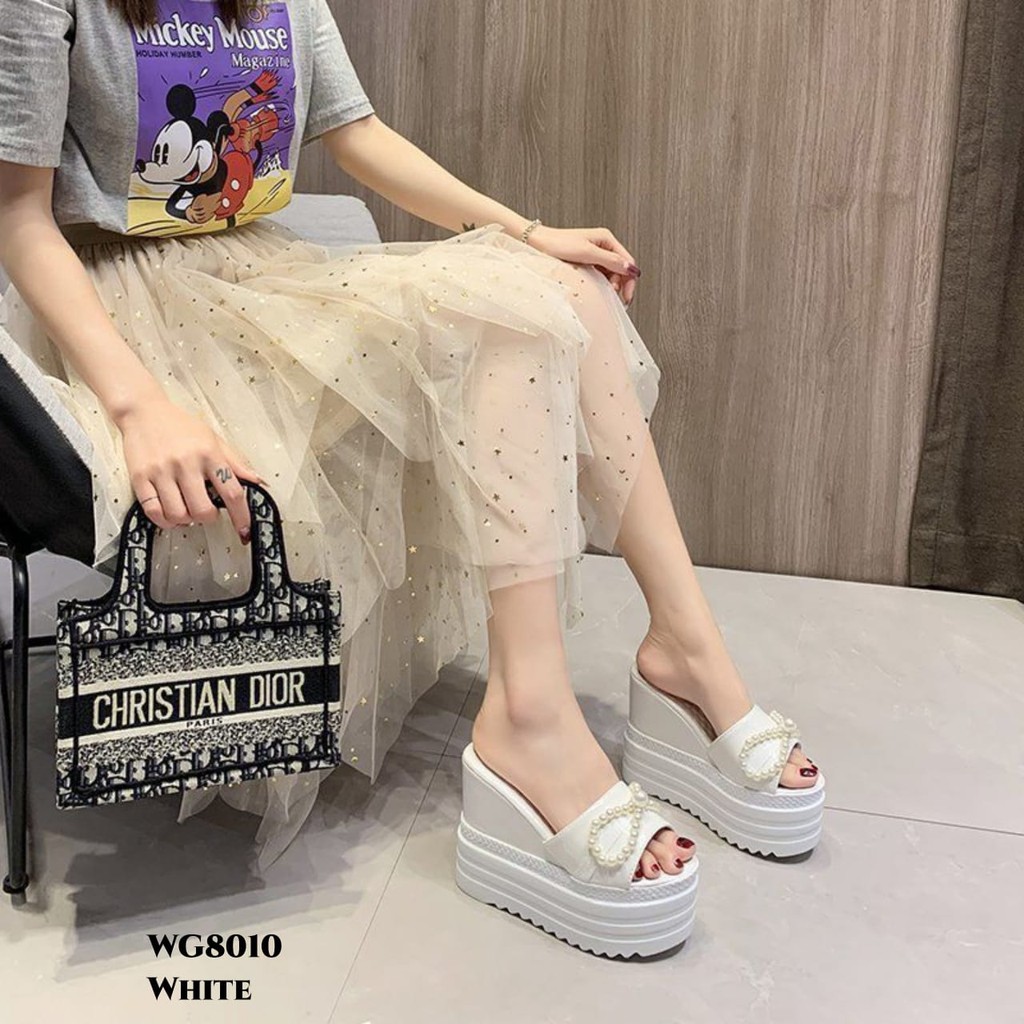 PRF Sandal Wedges Highsole Pearl Korea Shoes WG8010