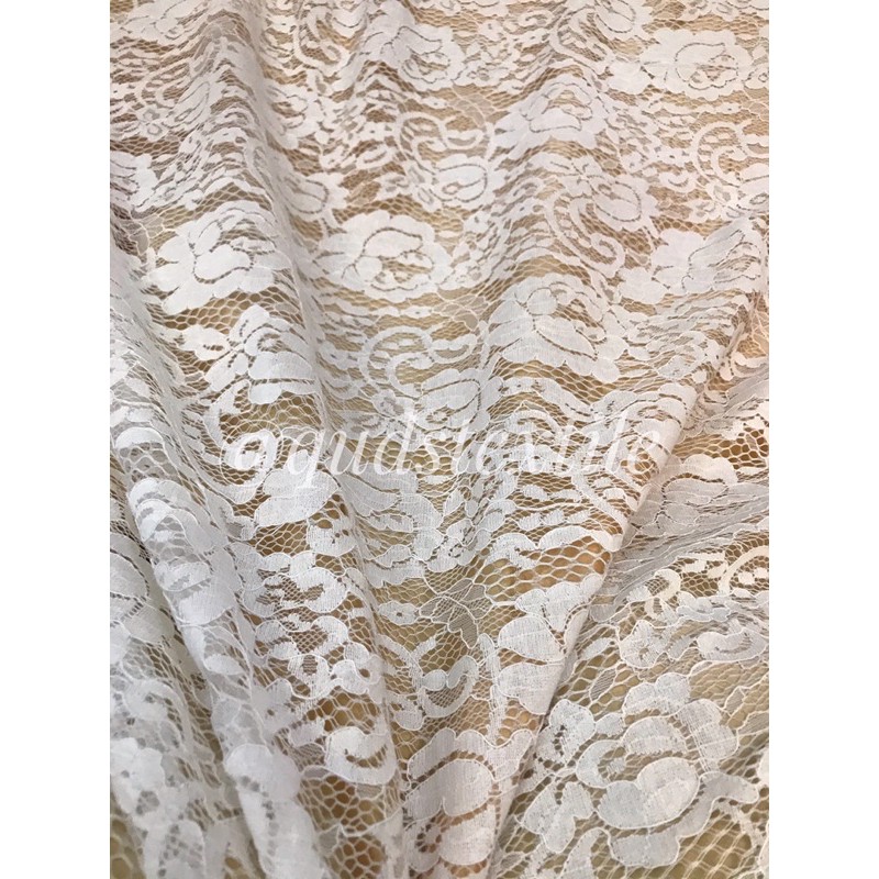 Brokat kebaya putih tulang