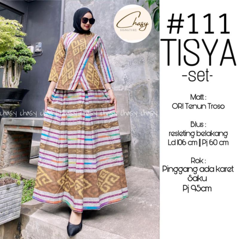 Setelan tenun trendi blose&rok Tisya part 2