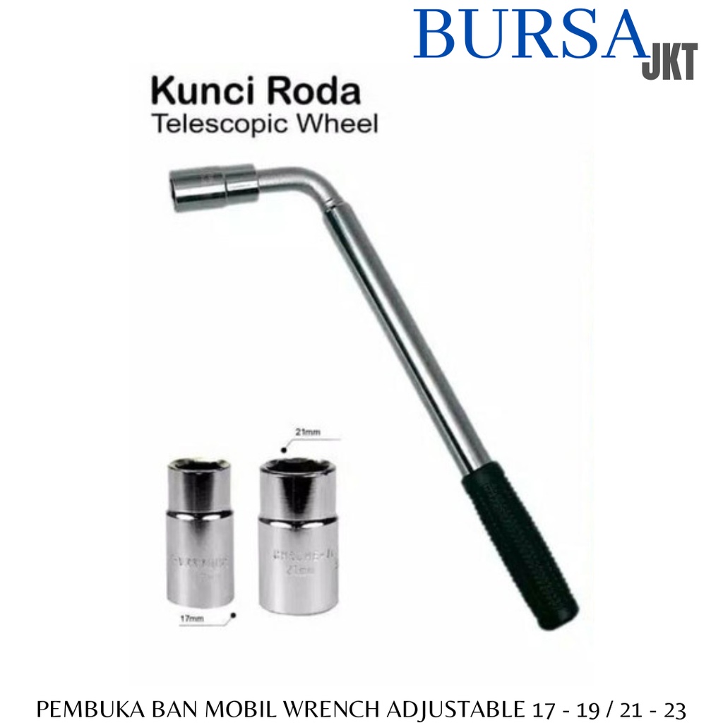 KUNCI PAS L DOUBLE PEMBUKA BAN MOBIL TELESCOPIC CR-V17 - 19 MM / 21 - 23 MM