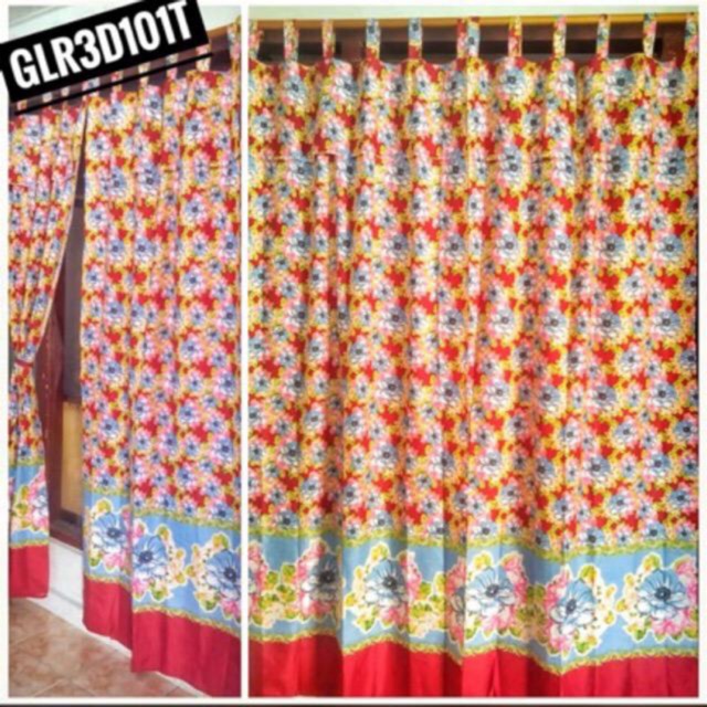 GORDEN TALI + RENDA MOTIF BUNGA KECIL MERAH