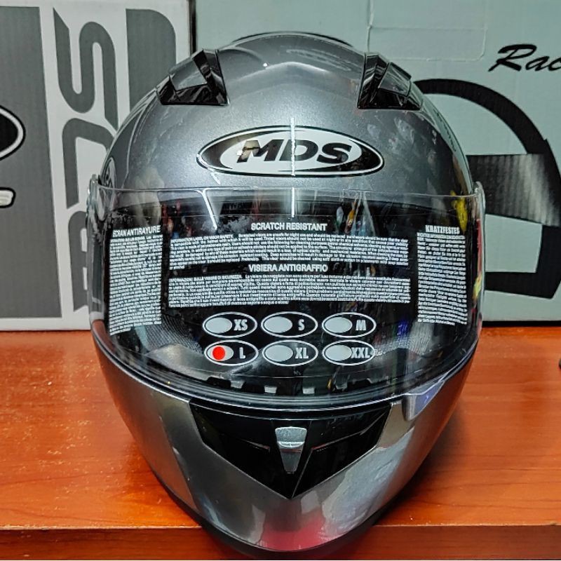 HELM FULL FACE MDS PROVENT SOLID GRAPHITE DOUBLE VISOR (PROMO LEBARAN SZ M&XL AJA)