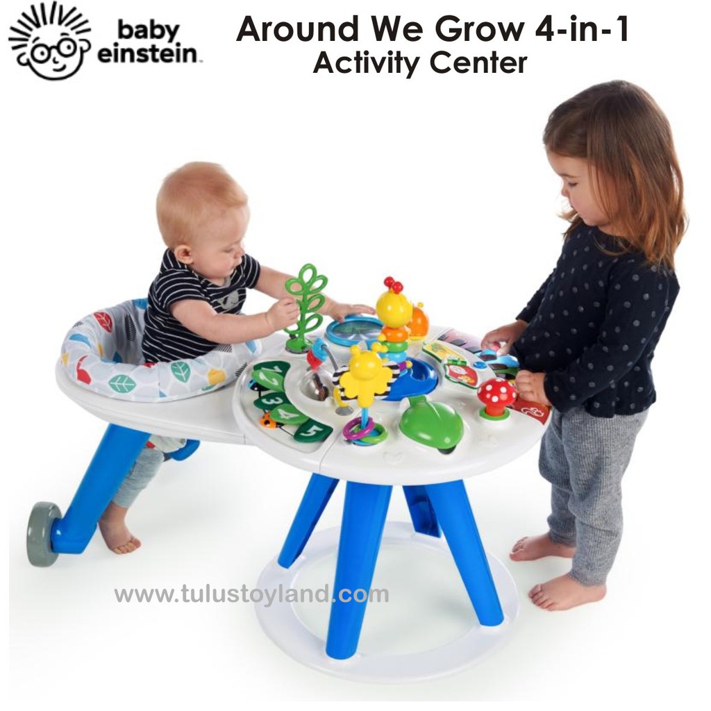 Baby Einstein Around We Grow 4 In 1 Discovery Center Go 4in1 Activity Exersaucer Table Baby Walker Shopee Indonesia