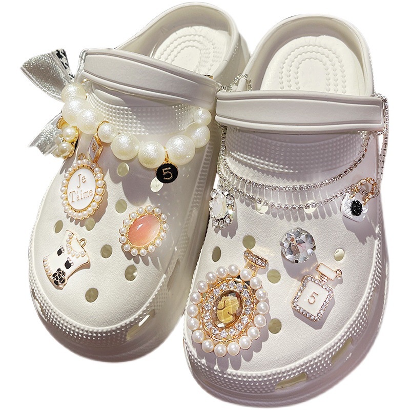 Charms Crocs Jibbitz Crocs Aksen Batu Permata Dan Mutiara Untuk Aksesoris Sepatu