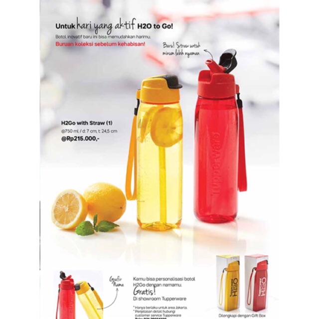 H2go with Straw - Ada free Tupperware juga