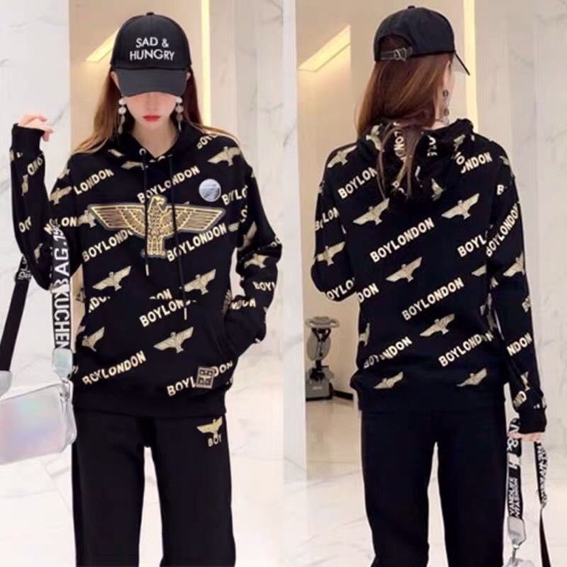 BOY58 SWEATER HOODIE BOY LONDON PRIA WANITA ASIA EROPA FULL WINGS GOLD