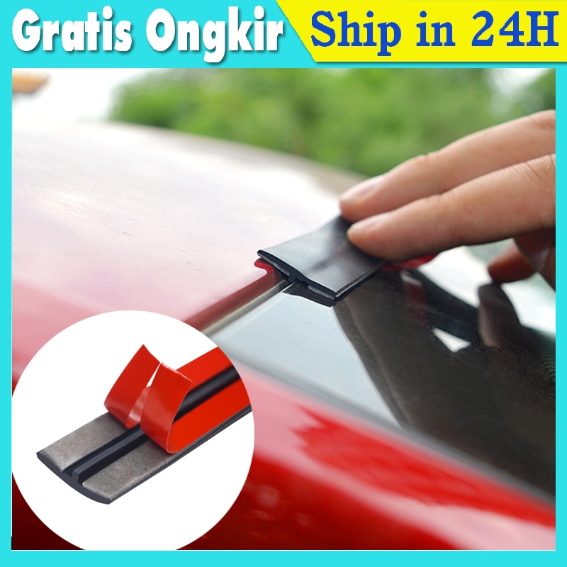 2Meters Lis Segel Karet Kaca Mobil Peredam Suara Anti Debu Air Pelindung Pinggiran Penyegel Jendela