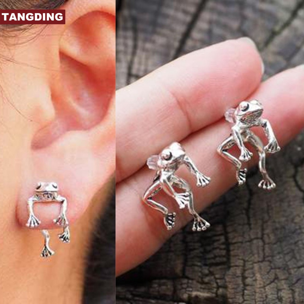 【COD Tangding】Frog Earrings Party Gift Jewelry New Fashion Female Punk Fashion Accessories