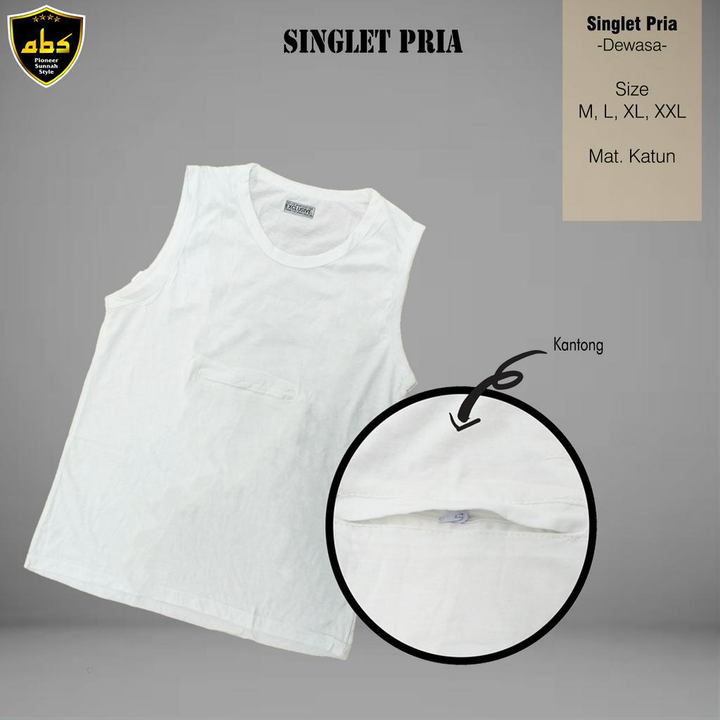 SINGLET PRIA KANTUNG HAJI UMROH / SINGLET PUTIH / SINGLET LAKI LAKI / SINGLET LEMBUT DAN NYAMAN