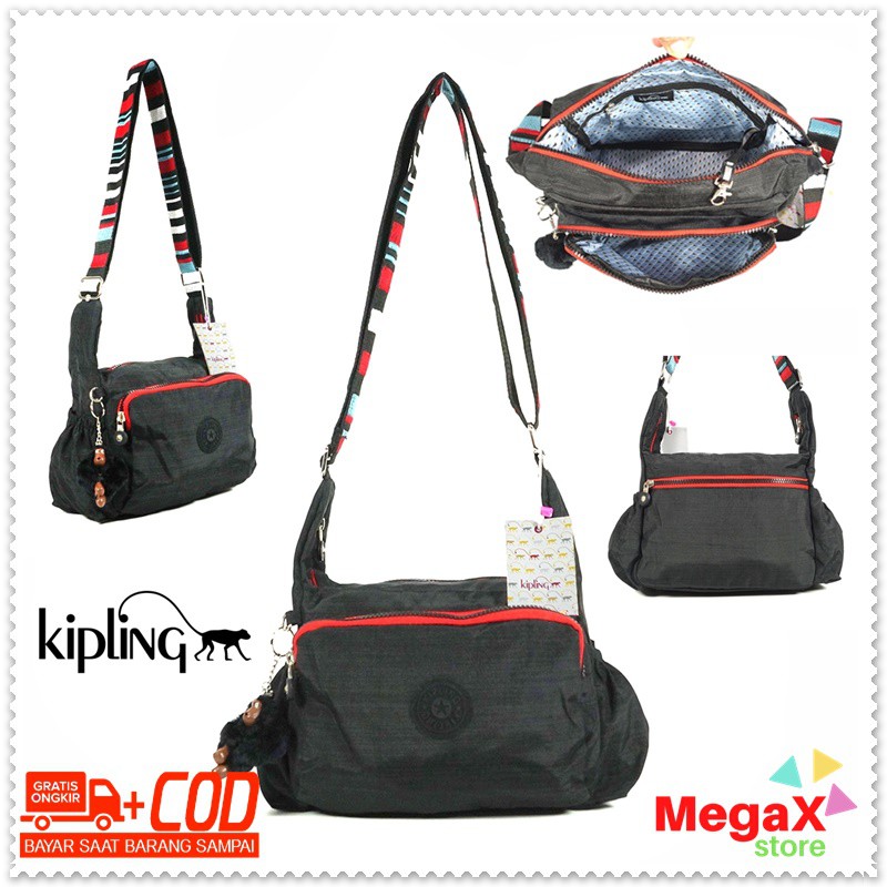 TAS KIPLING WANITA SELEMPANG ATAU TAS SELEMPANG WANITA BERBAHAN PARASUT DENGAN SIDE POCKET 6203