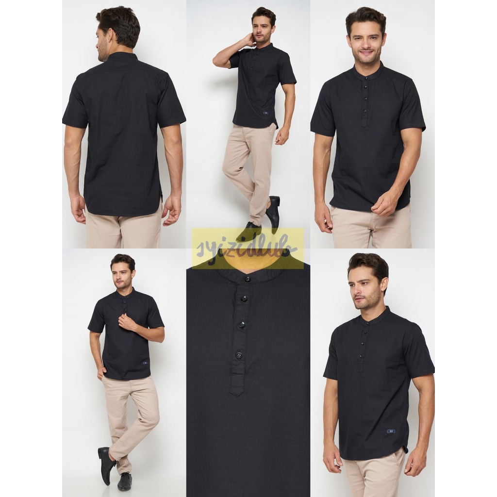 MAG Fashion Kemeja Koko Pria Lengan Pendek Katun Cigarette - Baju Koko Cigarette Basic Polos MURAH