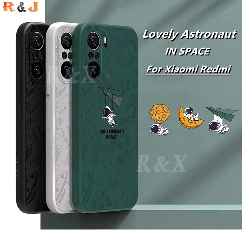 Case Bahan Silikon Desain Astronot Luar Angkasa Untuk Redmi 10C Redmi Note 11 11S Redmi10 9T Note10 Pro Note9S Note9Pro Note8 Poco M3 X3Pro X3NFC