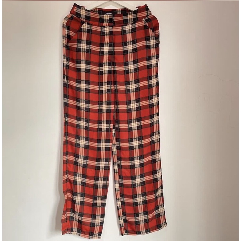 Pomelo Red Plaid Pants