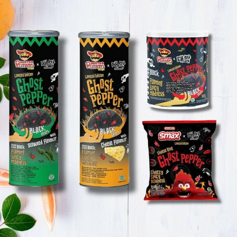 

((Z-AKU_✪)) Mister Potato Ghost Pepper black crisps limited edition / keripik kentang-trending