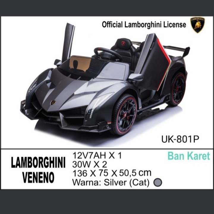 Mainan Anak Mobil Aki Lamborghini Veneno License YUKITA Paint