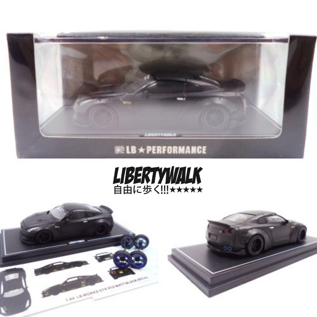 Liberty Walk LB Performance Nissan GTR R35 Black Diecast Mobilan Mainan Car Toy