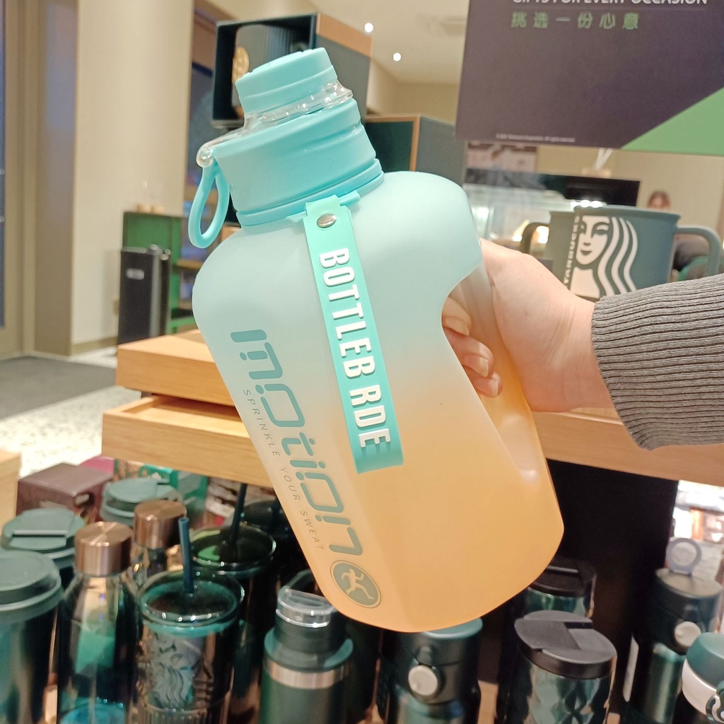 Botol Minum Fitness Sports Botol Jumbo 2200ml Water Bottle Straw Portable 9913