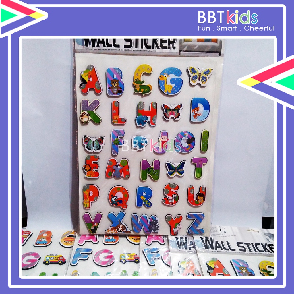 STICKER DINDING HURUF 3D STIKER ALPHABET ANAK WALL SETIKER AESTHETIC