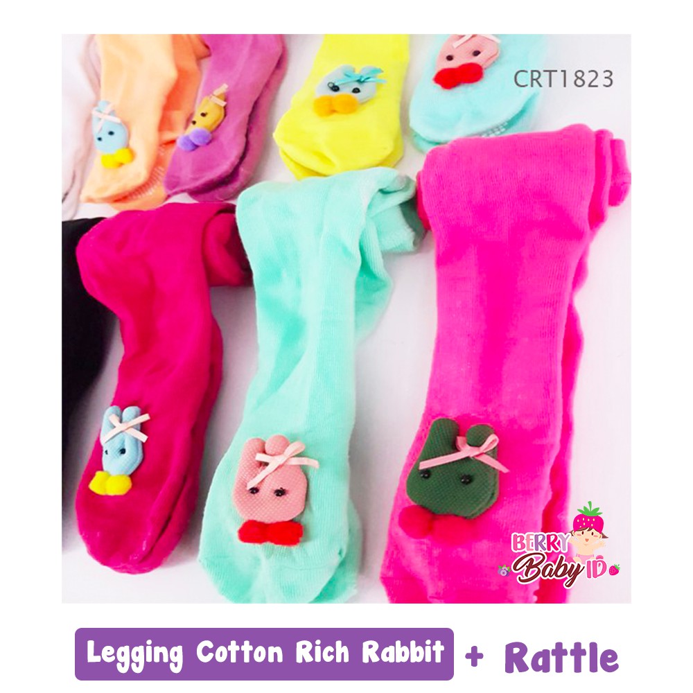 Cotton Rich Legging Anti Slip + Rattle 3D Bayi 0-12 Bulan Berry Mart