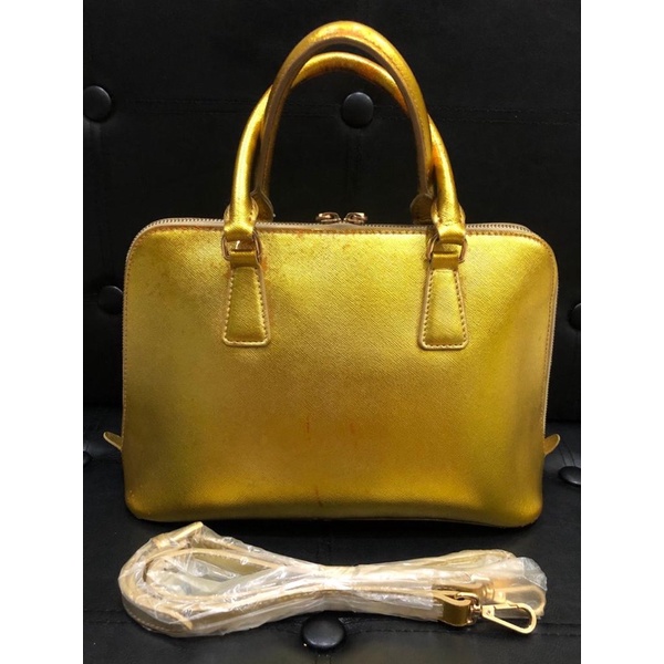 Prada Alma Gold Top Handle Sling Preloved Bag