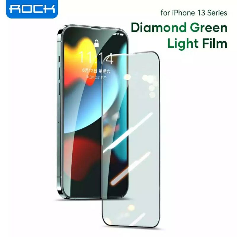 ROCK iPhone 13 / Pro / Max Tempered Glass Green Light Eye Protection Anti Blue Light