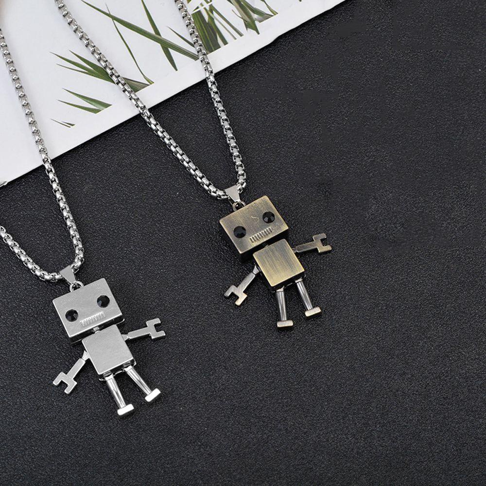 Mxbeauty Kalung Robot Kreatif Retro Punk Anti Karat Unisex Hip Hop Logam Liontin Choker