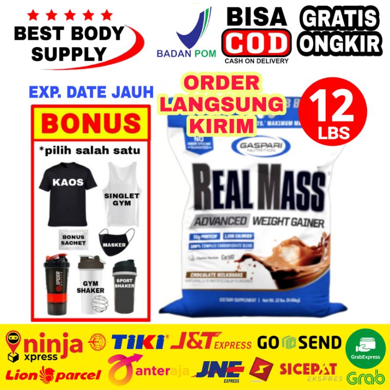 Gaspari RealMass 12 Lbs Gaspari Real Mass 12 Lbs Gaspari ReallMass Weight Gainer Gaspari Nutrition R