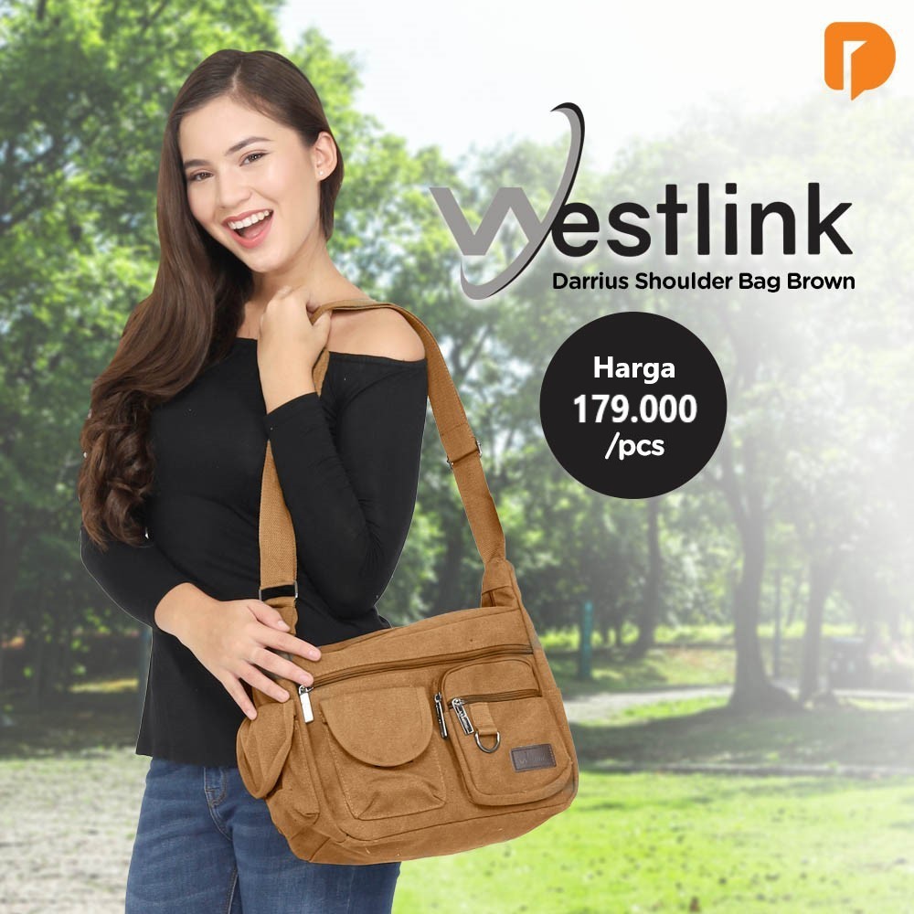 Tas Kecil, Westlink Darrius Shoulders Bag Brown