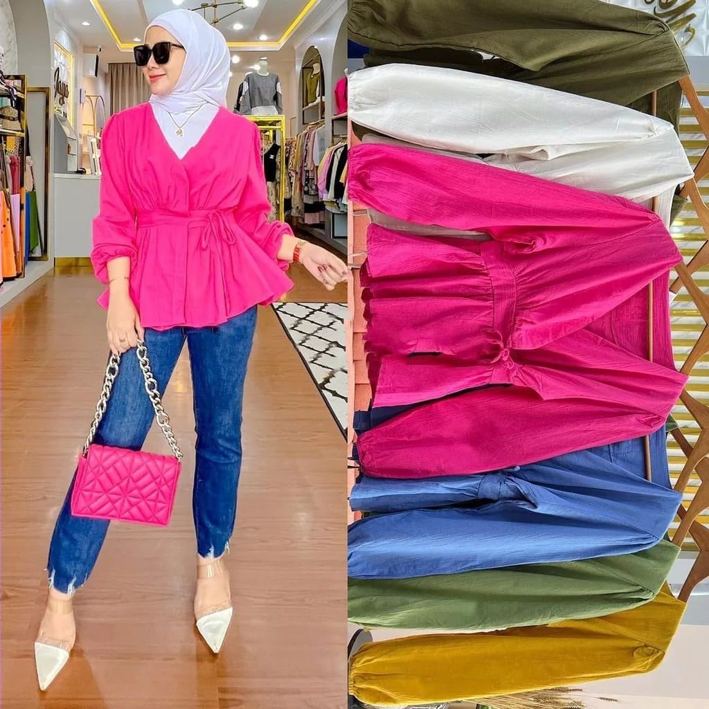 Baju Atasan Wanita Terbaru Lula Cardy Outer Linen Crinkle Baju Wanita Kekinian Ootd Korean Style