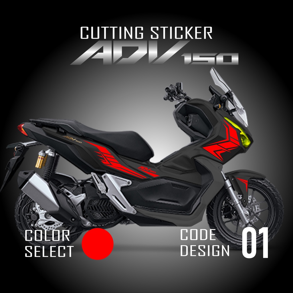 Striping ADV 150 - Cutting Sticker Stiker Lis Timbul Variasi Motor Honda ADV150 Warna Gold Emas Holo