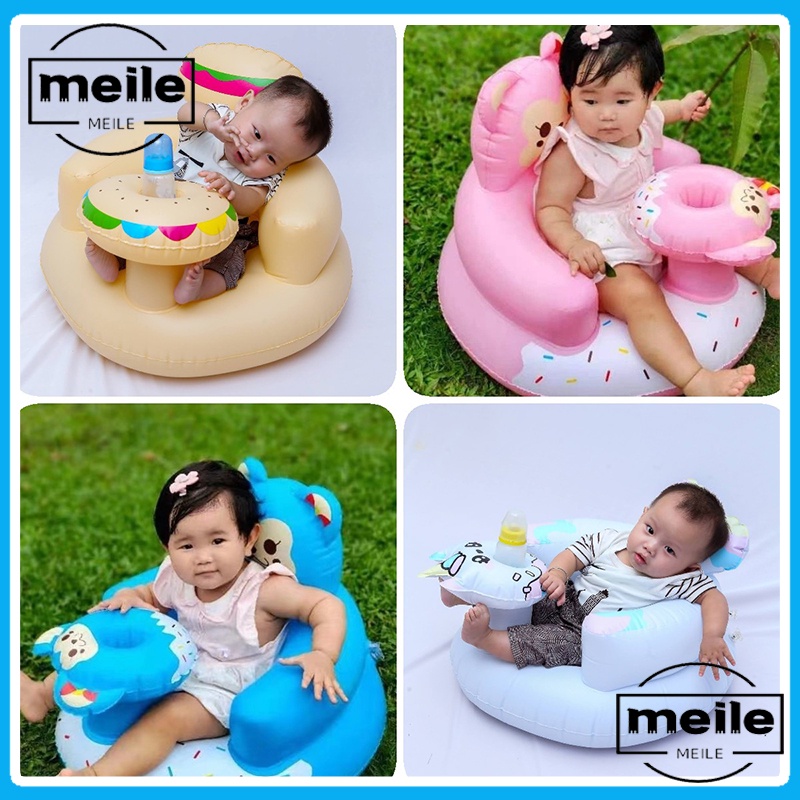 Sofa Tiup Tempat Duduk Bayi Infant Seat Kursi ada Pompa Tempat Duduk Baby bisa belajar Makan dan mandi kursi beruang besar pola Sofa Kursi Portabel Pvc Bahan