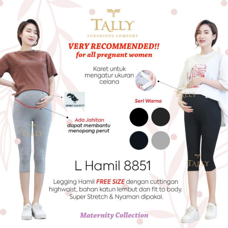 Legging Hamil | Tally 8851 | Celana 3/4 Selutut | Freesize **