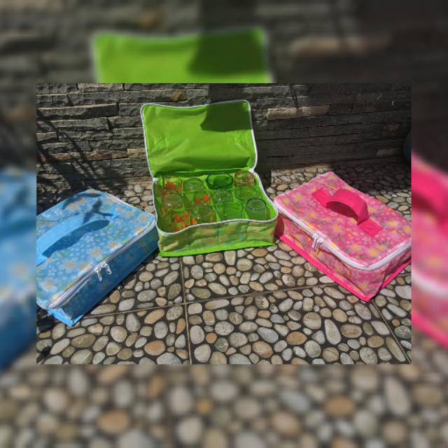 TAS GELAS Cangkir Alas Triplek Anti Debu Anti Ambrol - Tempat Penyimpanan Gelas Tertutup Praktis