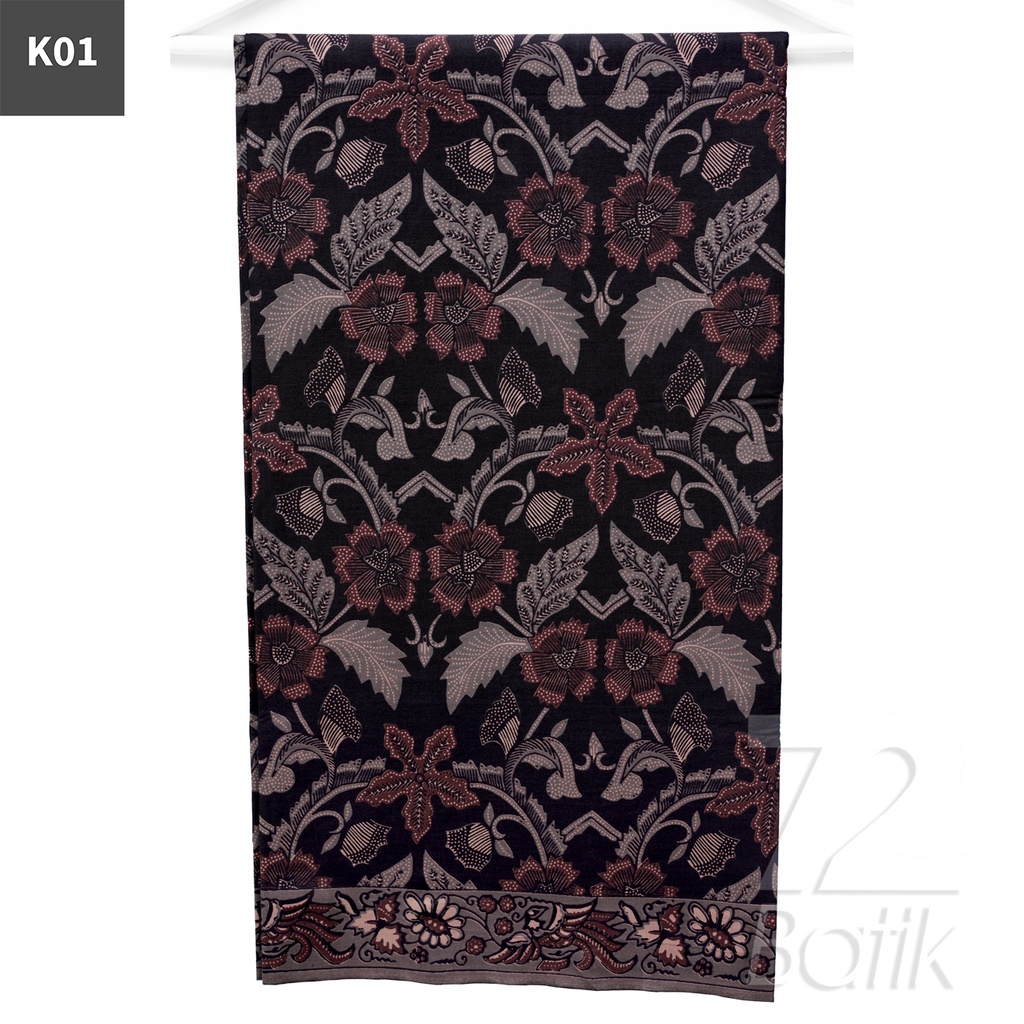 KAIN BATIK PREMIUM Bahan Katun Motif Kembang Singkong Warna Hitam 722037 Cap 72 Jarik Jarit Samping Kebat Panjang Batik Katun Modern Premium Bahan Seragam Batik Pernikahan Kantor Keluarga Murah Kamen Jadi Batik Bali Lembaran