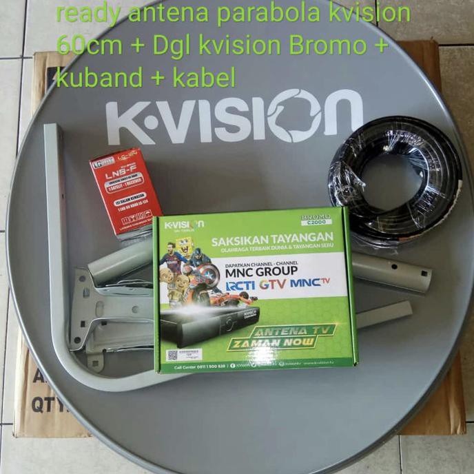 Ready&Siapkirim Paket Parabola Kvision 60Cm Plus Receiver Kvision Bromo C2000 Cband