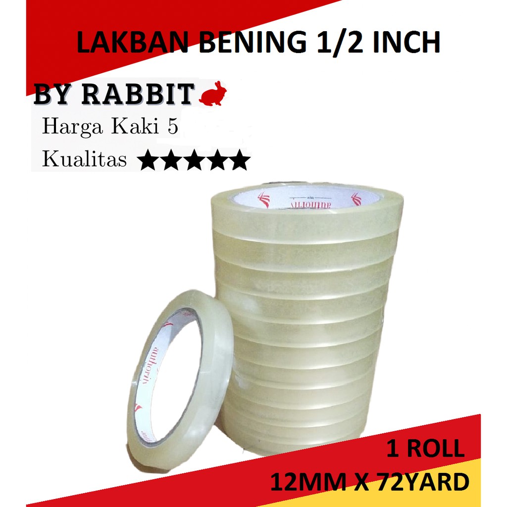 

Isolasi Bening / Lakban 1/2" 12MM x72Y Full