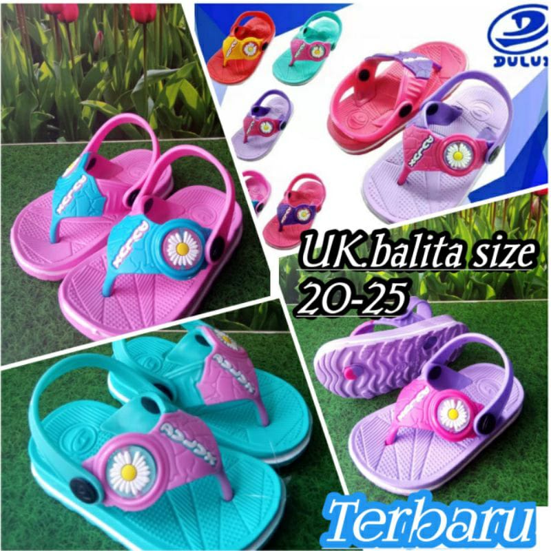 (COD) Sandal Jepit Karet Bayi Anak Motif Bunga Dulux 293E-1