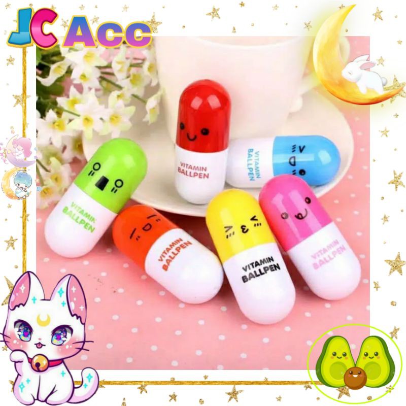 

JC ACC COD PEN EMOTICON PILL OBAT / Emo Medicine Bolpen Kapsul Cute Pena / Pena Obat