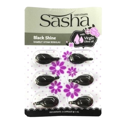 SASHA HAIR VITAMIN ISI 6 BLISTER (DENGAN MINYAK ZAITUN MURNI)