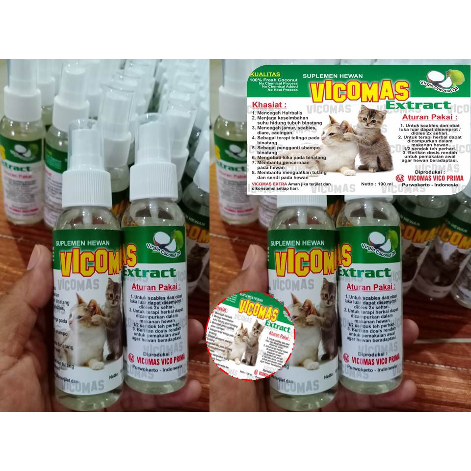 Obat Kucing Mencret Di Apotik | Vco Vicomas Extract Spray 100ml