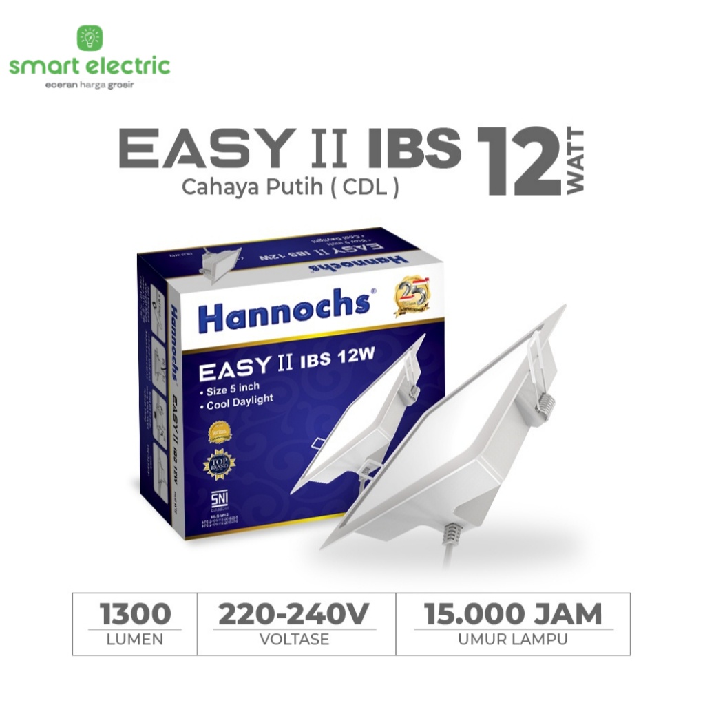 Hannochs Easy 12 Watt Lampu Downlight Kotak LED Ceiling Tanam Plafon