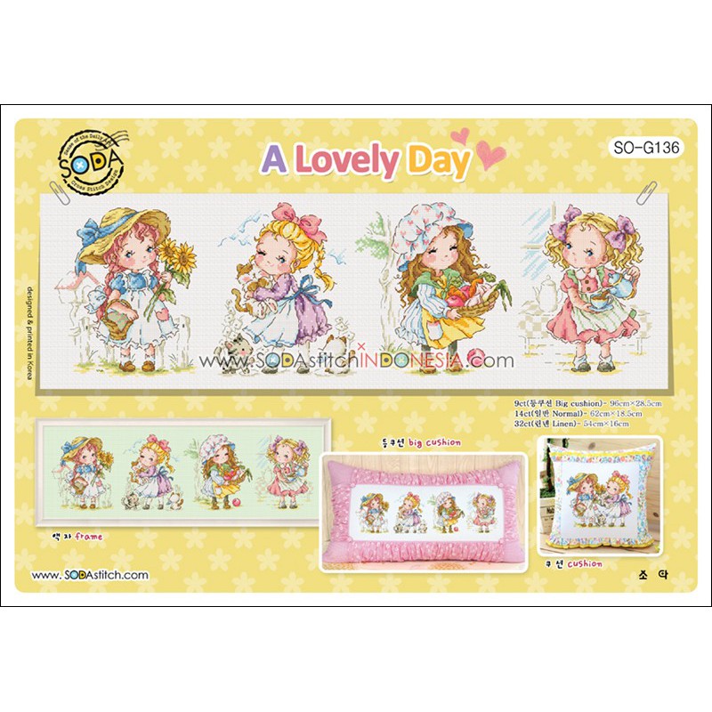 Paket DIY Craft Sulam Kristik Strimin Sodastitch SO-G136 - A Lovely Day Girl